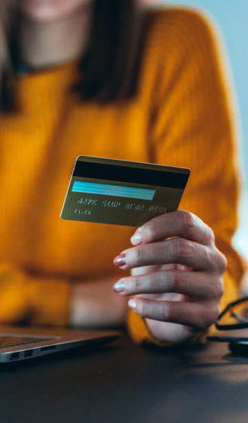 A woman making payment with her card